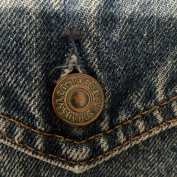 💙Vintage Levi Strauss& Co .Jean Jacket , Size Large Tall original rivited - Picture 10 of 10